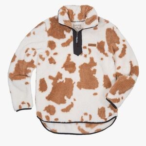 Cozy White and Brown Fleece Pullover